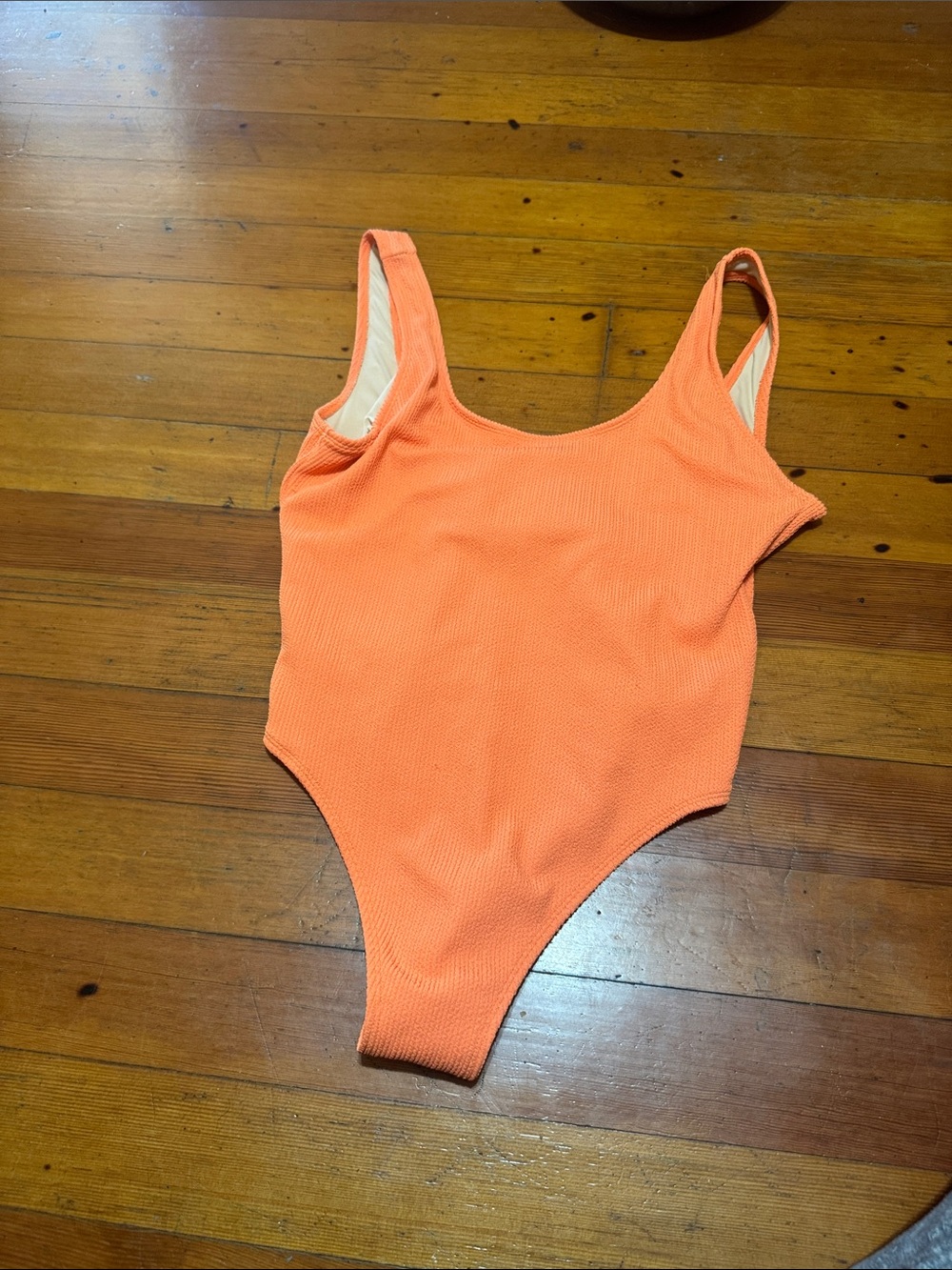Cotton On Coral Orange Textured One-Piece Swimsuit